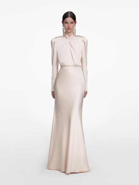 self-portrait Champagne Satin Maxi Dress