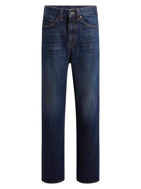 KHAITE Bonnie Rigid High-Rise Straight-Leg Jeans 어두운 세척
