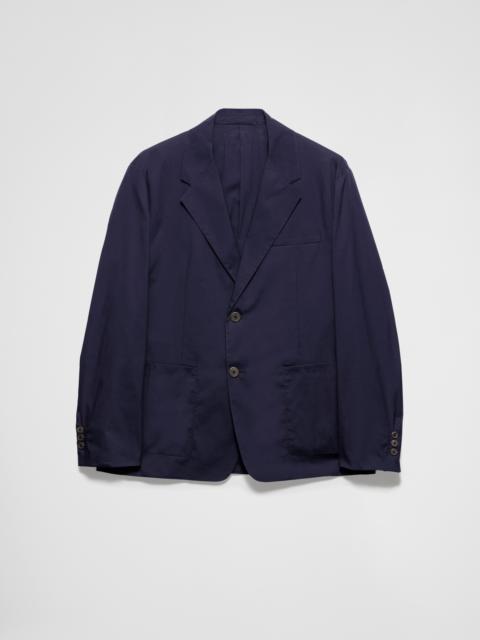 Prada Single-breasted cotton blend jacket