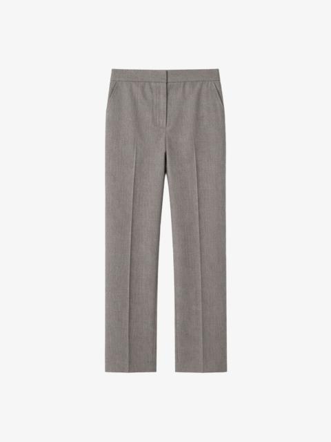 The Frankie Shop Jet Wool Slim Tailored Trousers - Light Taupe Melange