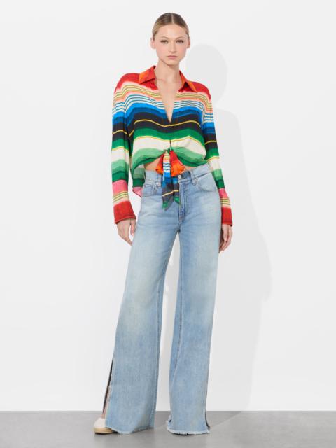 Alice + Olivia HANNON TIE FRONT BLOUSE