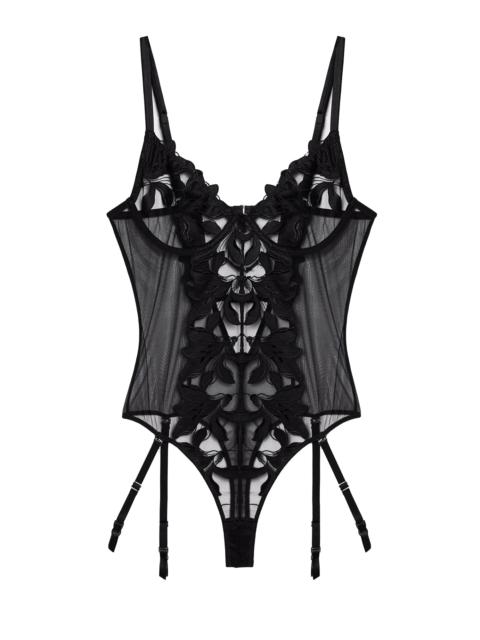 Fleur du Mal Lily Embroidery Cupped Bodysuit