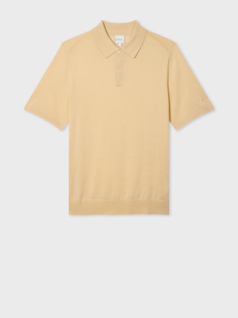 Paul Smith Beige Washable Merino Wool Polo Shirt