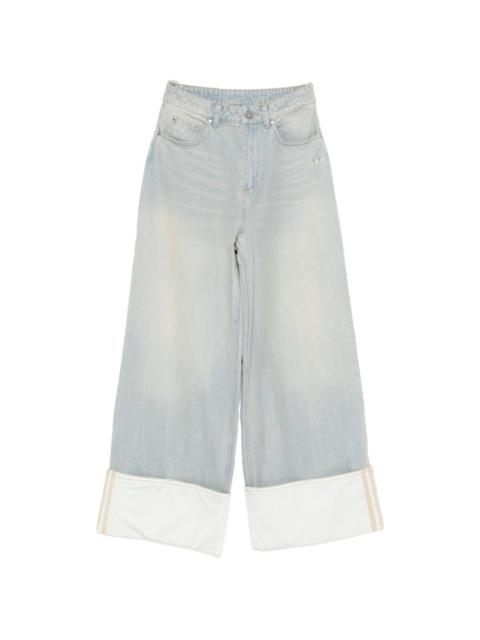 adidas cuffed light denim trousers