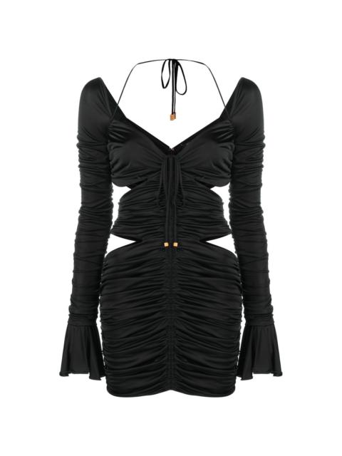 cut-out ruched minidress