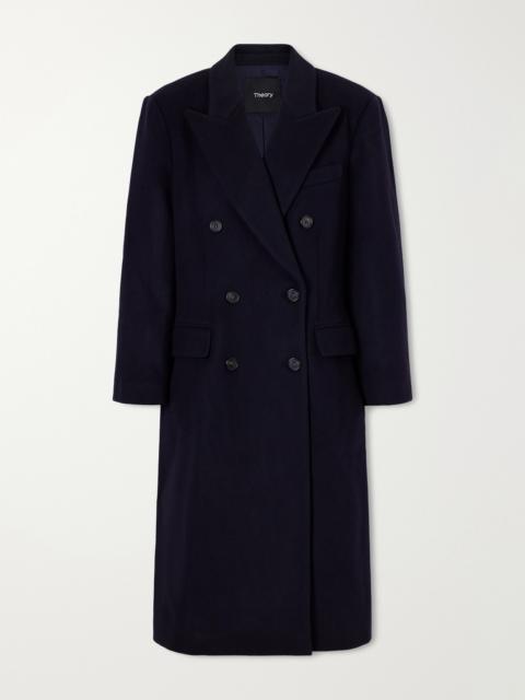 Theory Double-breasted Wool-blend Coat