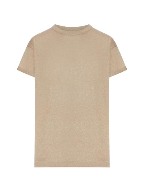 Brunello Cucinelli lurex-knit drop-shoulder T-shirt