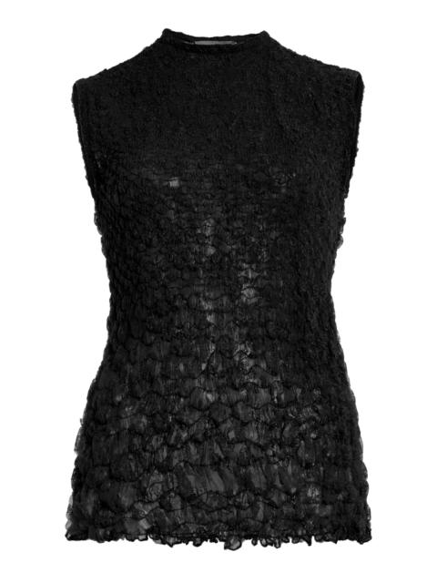 The Row Luma Textured Lace Tank Top black