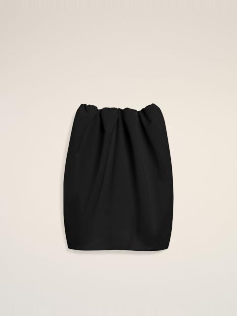 AMI Paris BLACK MIDI GATHERED SATIN SKIRT