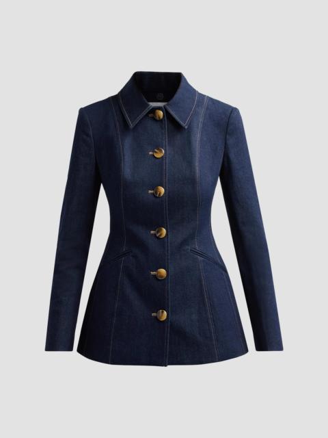 VERONICA BEARD Women's Calloway Stretch-Denim Tailored Jacket - Midnight Wash