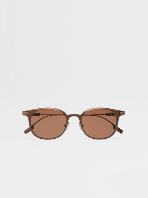ZEGNA DARK BRONZE ALUMINIUM SUNGLASSES
