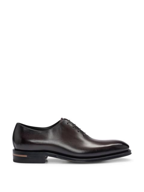BOSS LEATHER OXFORD SHOES WITH BURNISHED EFFECT