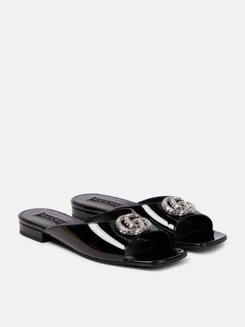 GUCCI Double G patent-leather slides