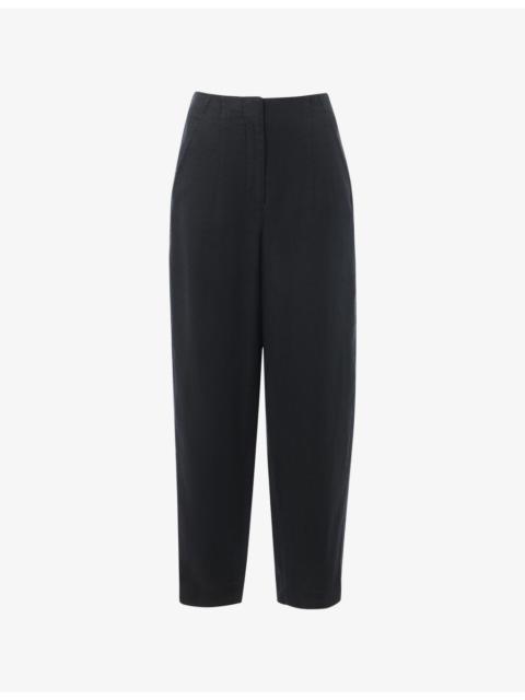 WHISTLES Barrel-Leg High-Rise Linen Trousers