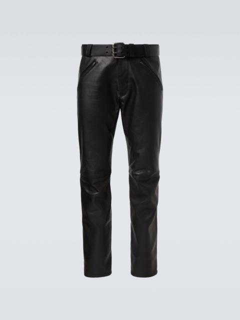 SAINT LAURENT Leather straight pants