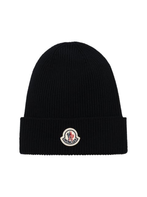 logo-patch knitted beanie