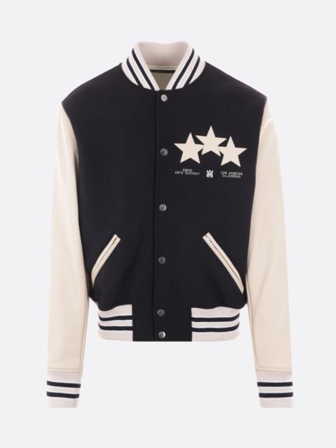 STARS VARSITY JACKET IN WOOL BLEND AND LEATHER