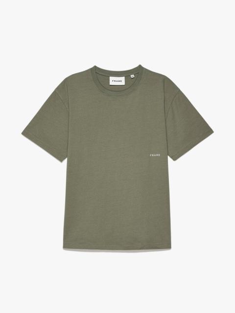 FRAME Relaxed Vintage Washed Tee in Washed Khaki Green