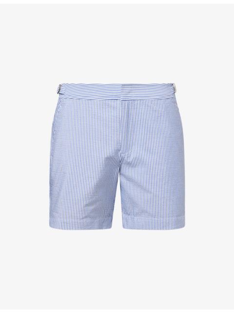 ORLEBAR BROWN Bulldog Seersucker Stripe Mid-Length Swim Shorts