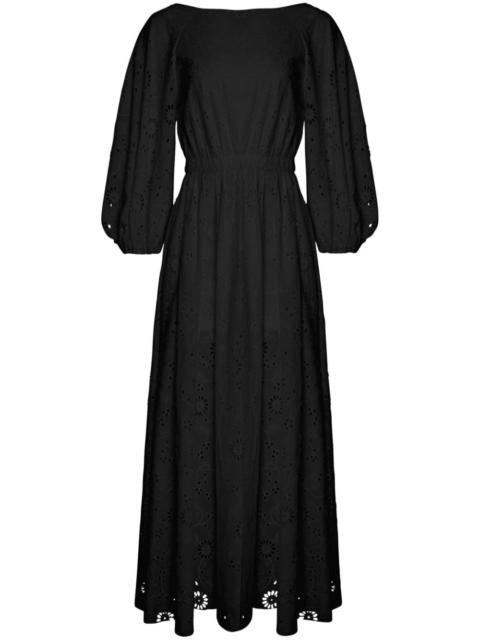 CAROLINA HERRERA eyelet puff-sleeve midi dress