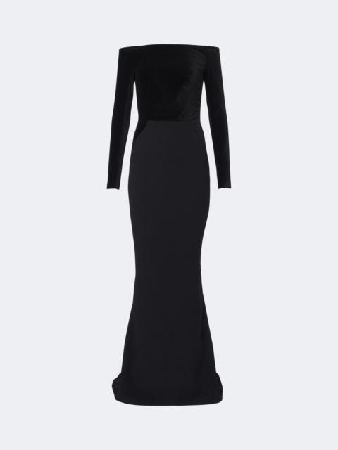 Safiyaa Pazienza crêpe and velvet gown