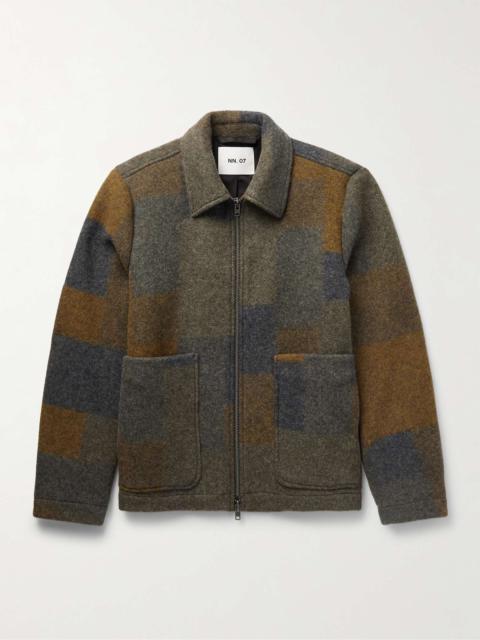 NN07 Gael Checked Brushed Wool-Blend Jacket