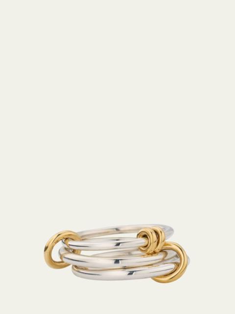 Spinelli Kilcollin Raneth SG Three Link Ring in Sterling Silver with 18K Yellow Gold Accents