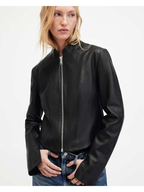 ALLSAINTS SADLER SLIM FIT LEATHER JACKET