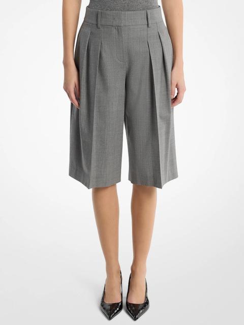 MICHAEL KORS COLLECTION Pleated Wool Blend Trouser Shorts