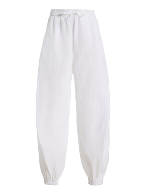 RÓHE Volume Crushed Cotton-Blend Trousers white