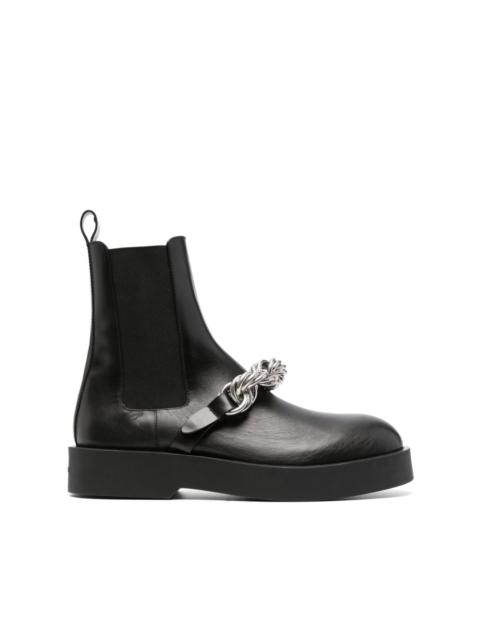 Jil Sander chain-link ankle leather boots