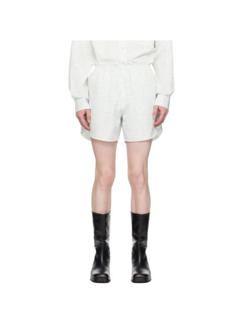 RECTO Off-White Stripe Shorts