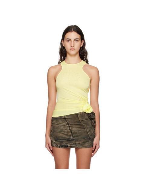 Blumarine Yellow Semi-Sheer Tank Top