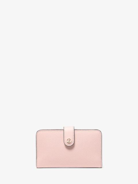 MICHAEL KORS Jet Set Travel Medium Pebbled Leather Billfold Wallet