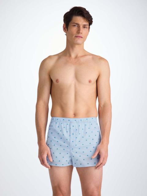 Derek Rose Men's Modern Fit Boxers Cotton Batiste Blue Elephant Print