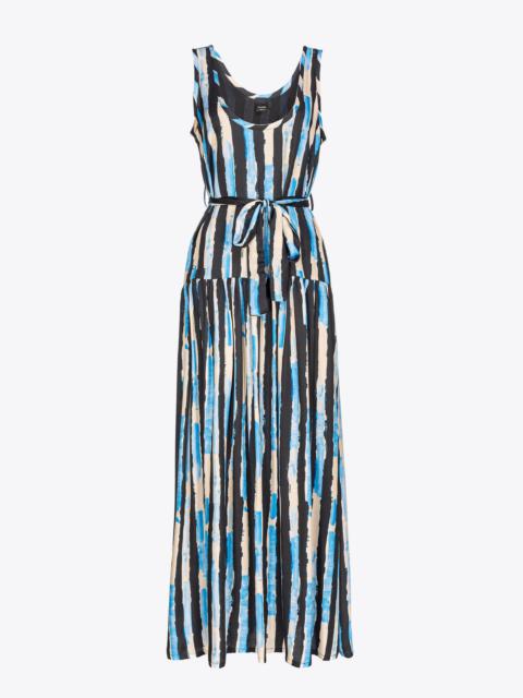 LONG DRESS WITH PAINTED-STRIPE PRINT