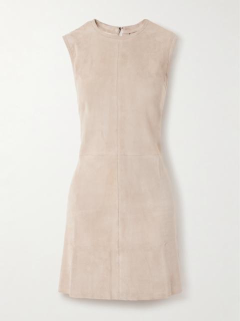 STOULS Miuccia Paneled Suede Mini Dress