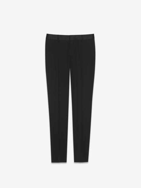 SAINT LAURENT straight-leg tuxedo pants in grain de poudre