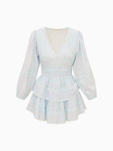 LoveShackFancy Rosamina Cotton Long Sleeve Mini Dress