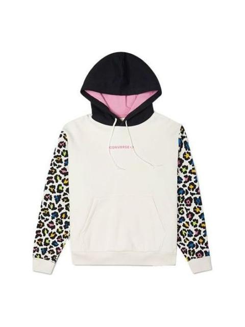 Converse (WMNS) Converse Rainbow Leopard Print Pullover Hoodie 'Off White' 10023080-A01