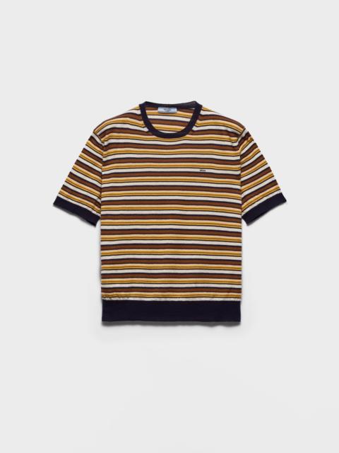 Prada Short-sleeved striped cashmere sweater
