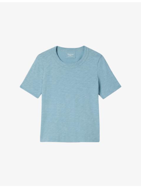 WHISTLES Rosa Double-Trim Cotton-Jersey T-Shirt