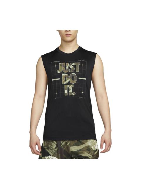 Nike Dri-FIT Men's Camo Sleeveless T-Shirt 'Black' FJ2449-010