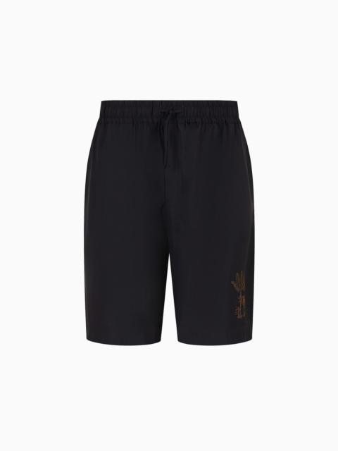 Emporio Armani Sustainability Values Capsule Collection recycled modal drawstring Bermuda shorts