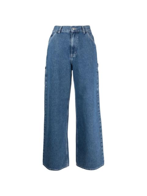 high-waist wide-leg jeans