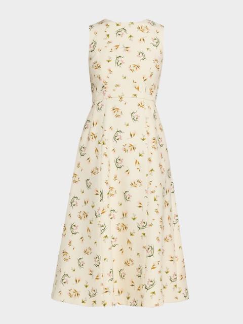 ADAM LIPPES Eloise Floral-Print Sleeveless Midi Dress