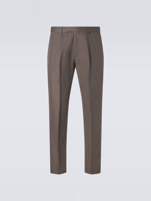 ZEGNA Cotton and linen straight pants