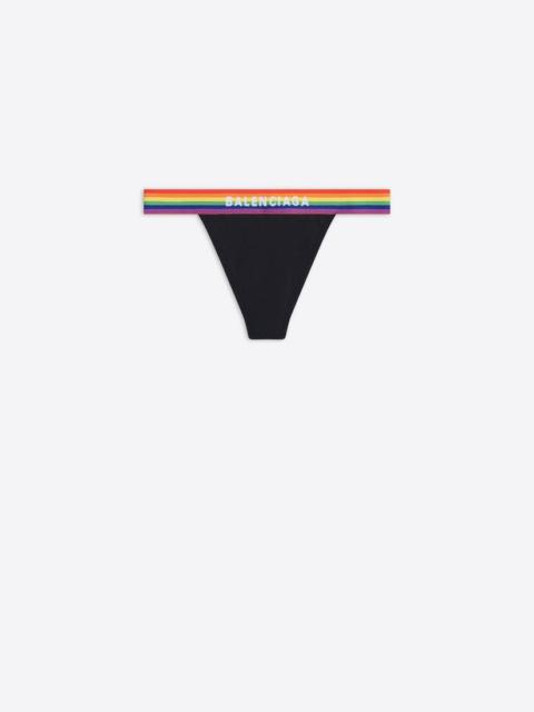 BALENCIAGA Women's Pride Sporty Thong in Black