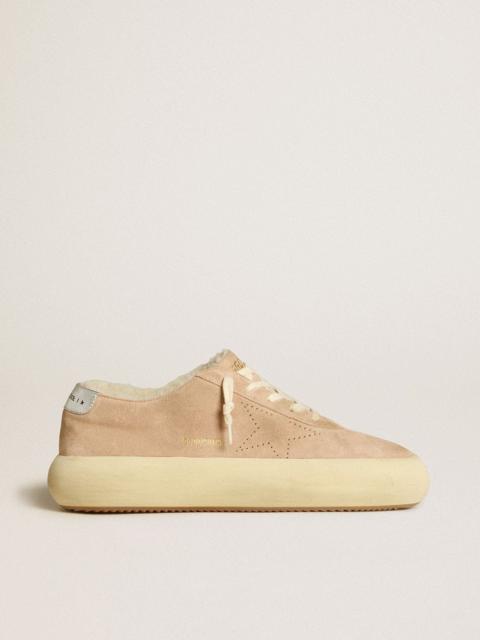 Golden Goose Men’s Space-Star in old rose suede with shearling lining