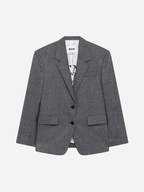 MSGM Single-breasted jacket with micro houndstooth pattern